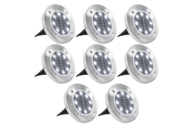 Marklampor soldrivna 8 st LED vit - Vit - Belysning & el - Utomhusbelysning - Markbelysning