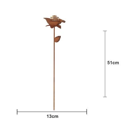 Oxida Flower 2 pack Solcellsdekoration 13 cm - rost - Belysning & el - Utomhusbelysning - Solcellslampa & solcellsbelysning