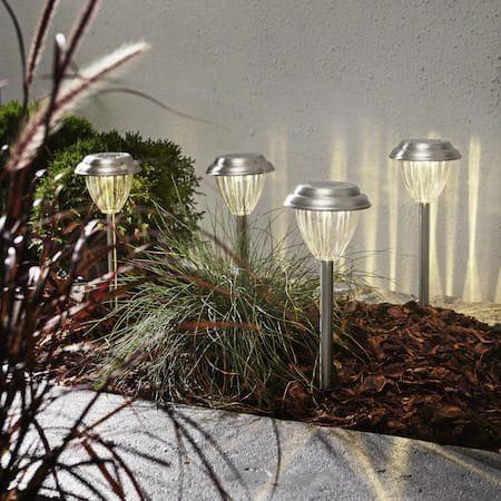 Palma 4 pack Solcellspollare 28 cm - silver - Belysning & el - Utomhusbelysning