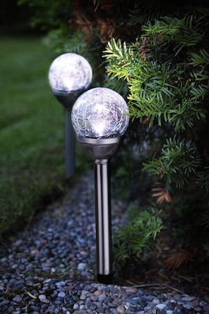 Roma 2 pack Solcellspollare 26,5 cm - silver/klar - Belysning & el - Utomhusbelysning
