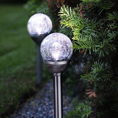 Roma 2 pack Solcellspollare 26,5 cm - silver/klar - Belysning & el - Utomhusbelysning