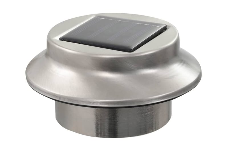 Solcellslampor 12 st LED runda 12 cm vit - Silver - Belysning & el - Utomhusbelysning - Solcellslampa & solcellsbelysning