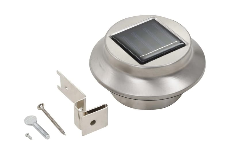 Solcellslampor 12 st LED runda 12 cm vit - Silver - Belysning & el - Utomhusbelysning - Solcellslampa & solcellsbelysning