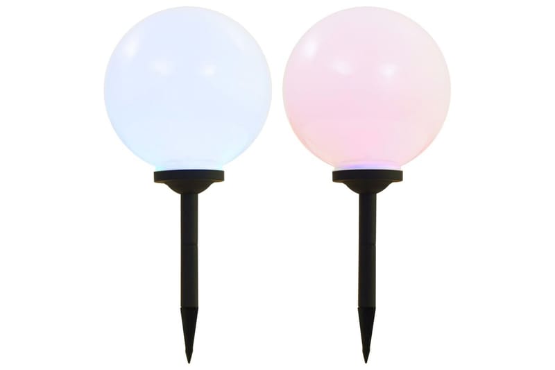 Sollampa LED set 2 st sfäriska 30 cm RGB - Vit - Belysning & el - Utomhusbelysning - Solcellslampa & solcellsbelysning