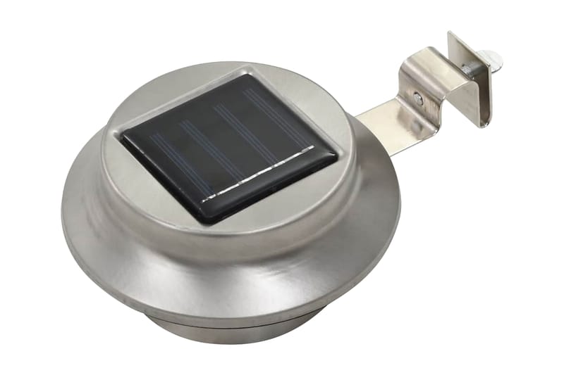 Sollampa LED set 6 st rund 12 cm vit - Silver - Solcellslampa & solcellsbelysning - Utomhusbelysning