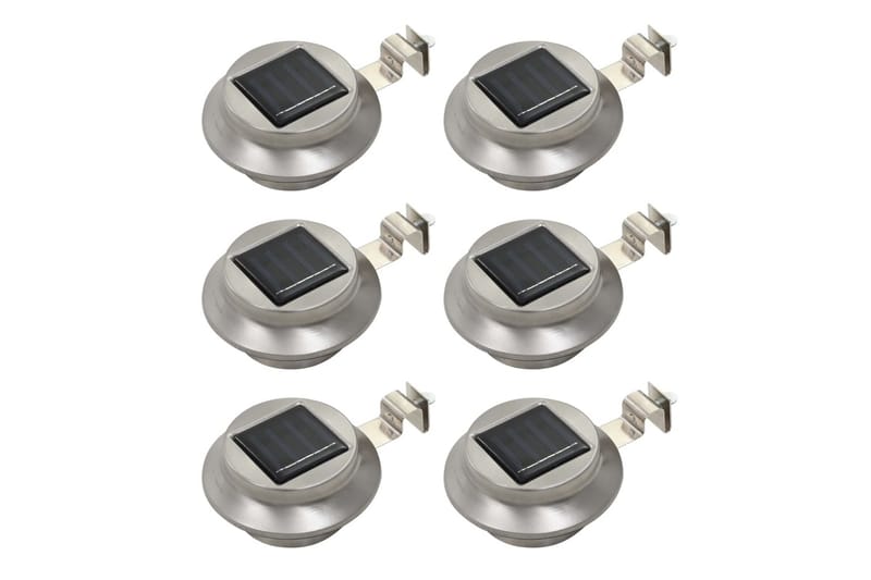 Sollampa LED set 6 st rund 12 cm vit - Silver - Belysning & el - Utomhusbelysning - Solcellslampa & solcellsbelysning