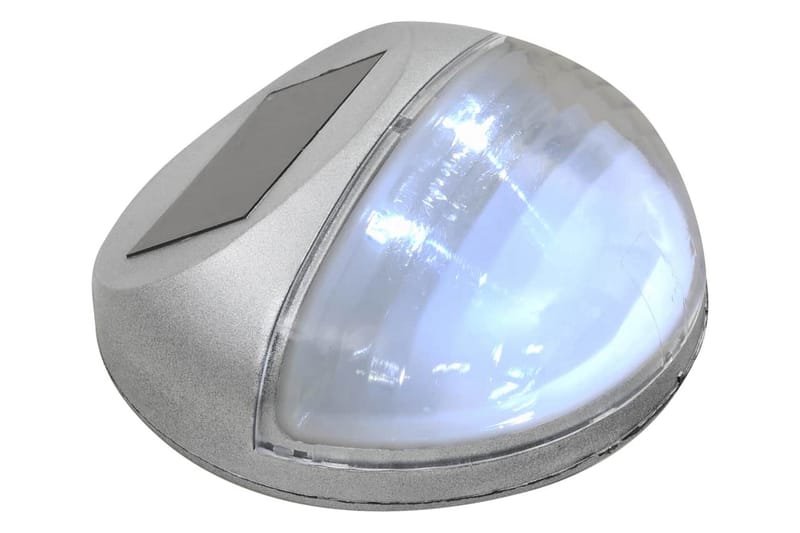 Sollampa vägg LED set 12 st rund silver - be Basic - Belysning & el - Utomhusbelysning - Solcellslampa & solcellsbelysning