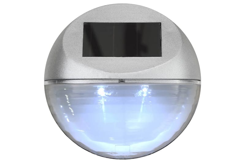 Sollampa vägg LED set 12 st rund silver - be Basic - Belysning & el - Utomhusbelysning - Solcellslampa & solcellsbelysning
