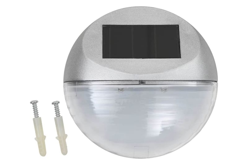 Sollampa vägg LED set 12 st rund silver - be Basic - Belysning & el - Utomhusbelysning - Solcellslampa & solcellsbelysning