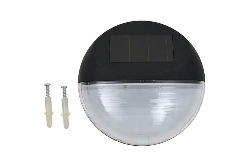 Sollampa vägg LED set 12 st rund svart - be Basic - Solcellslampa & solcellsbelysning - Utomhusbelysning