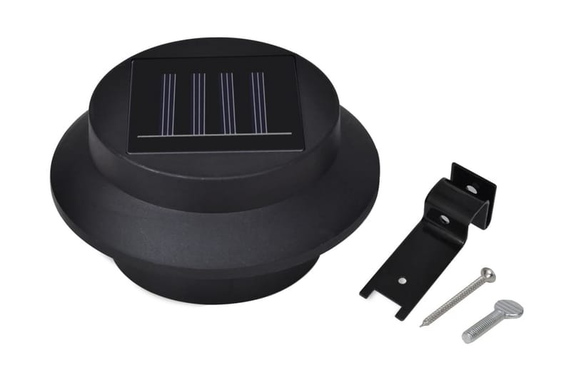 Solcellslampor för staket 12 st LED svart - Svart - Solcellslampa & solcellsbelysning - Utomhusbelysning
