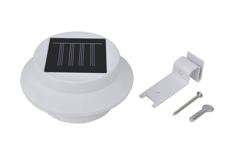 Solcellslampor för staket 12 st LED vit - Vit - Solcellslampa & solcellsbelysning - Utomhusbelysning