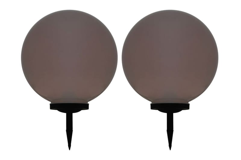 Solcellslampor med LED 2 st sfäriska 50 cm RGB - Vit - Belysning & el - Utomhusbelysning - Solcellslampa & solcellsbelysning