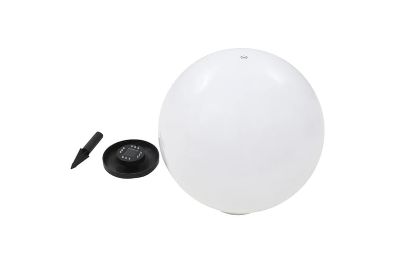 Solcellslampor med LED 2 st sfäriska 50 cm RGB - Vit - Belysning & el - Utomhusbelysning - Solcellslampa & solcellsbelysning