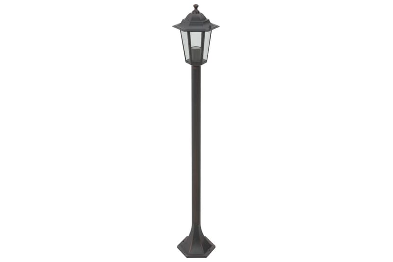 Lyktstolpar för trädgård 6 st E27 110 cm aluminium brons - be Basic - Belysning & el - Utomhusbelysning - Stolplykta