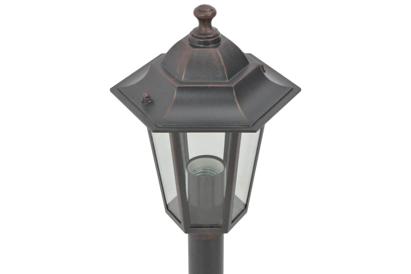 Lyktstolpar för trädgård 6 st E27 110 cm aluminium brons - be Basic - Belysning & el - Utomhusbelysning - Stolplykta