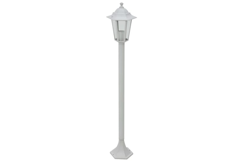 Lyktstolpar för trädgård 6 st E27 110 cm aluminium vit - be Basic - Stolplykta