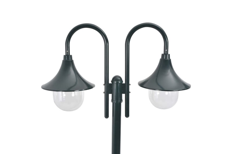 Lyktstolpe för trädgård E27 220 cm aluminium 2 lyktor mörkgr - be Basic - Belysning & el - Utomhusbelysning - Stolplykta