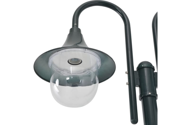 Lyktstolpe för trädgård E27 220 cm aluminium 2 lyktor mörkgr - be Basic - Belysning & el - Utomhusbelysning - Stolplykta
