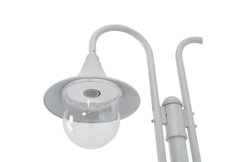 Lyktstolpe för trädgård E27 220 cm aluminium 2 lyktor vit - be Basic - Belysning & el - Utomhusbelysning - Stolplykta