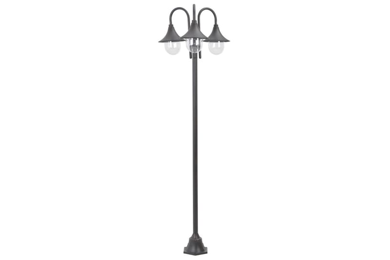 Lyktstolpe för trädgård E27 220 cm aluminium 3 lyktor brons - be Basic - Belysning & el - Utomhusbelysning - Stolplykta