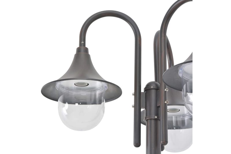 Lyktstolpe för trädgård E27 220 cm aluminium 3 lyktor brons - be Basic - Belysning & el - Utomhusbelysning - Stolplykta