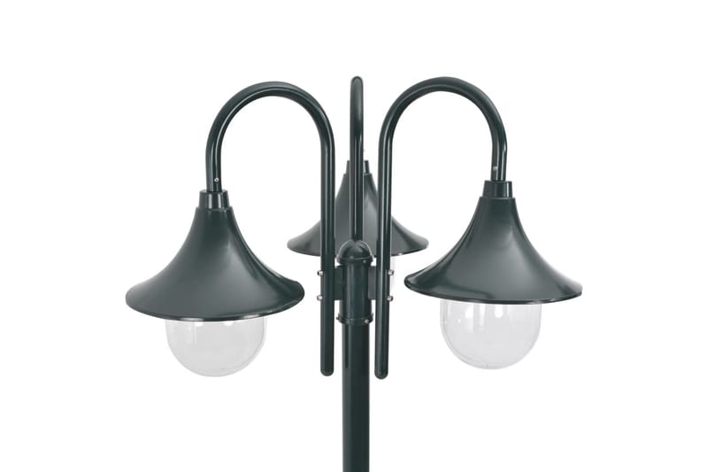 Lyktstolpe för trädgård E27 220 cm aluminium 3 lyktor mörkgr - Grön - Belysning & el - Utomhusbelysning - Stolplykta