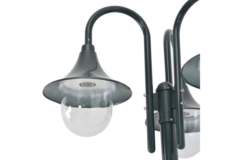 Lyktstolpe för trädgård E27 220 cm aluminium 3 lyktor mörkgr - Grön - Belysning & el - Utomhusbelysning - Stolplykta