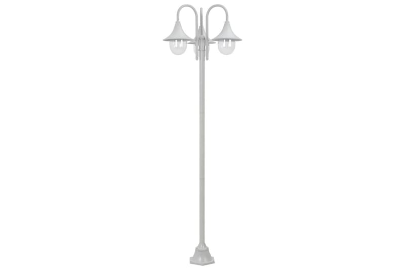 Lyktstolpe för trädgård E27 220 cm aluminium 3 lyktor vit - be Basic - Belysning & el - Utomhusbelysning - Stolplykta