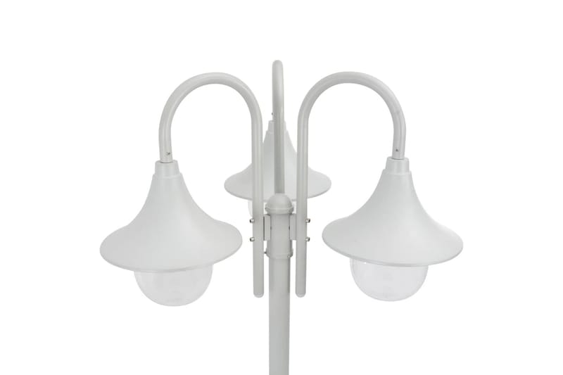 Lyktstolpe för trädgård E27 220 cm aluminium 3 lyktor vit - be Basic - Belysning & el - Utomhusbelysning - Stolplykta