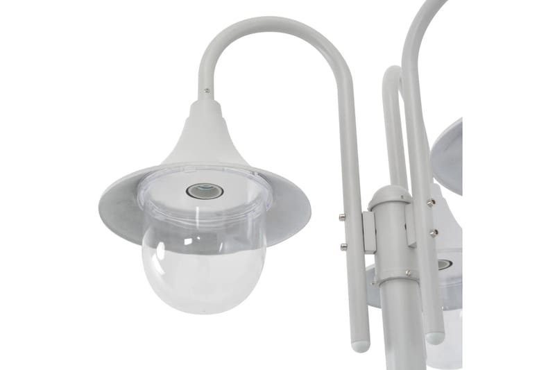 Lyktstolpe för trädgård E27 220 cm aluminium 3 lyktor vit - be Basic - Belysning & el - Utomhusbelysning - Stolplykta