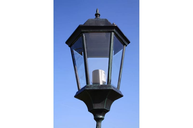 Trädgårdslampa 3 armar 230 cm mörkgrön/svart aluminium - Grön - Belysning & el - Utomhusbelysning - Stolplykta
