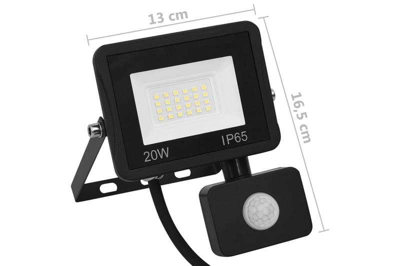 Strålkastare med sensor 20 W LED varmvit - be Basic - Belysning & el - Utomhusbelysning
