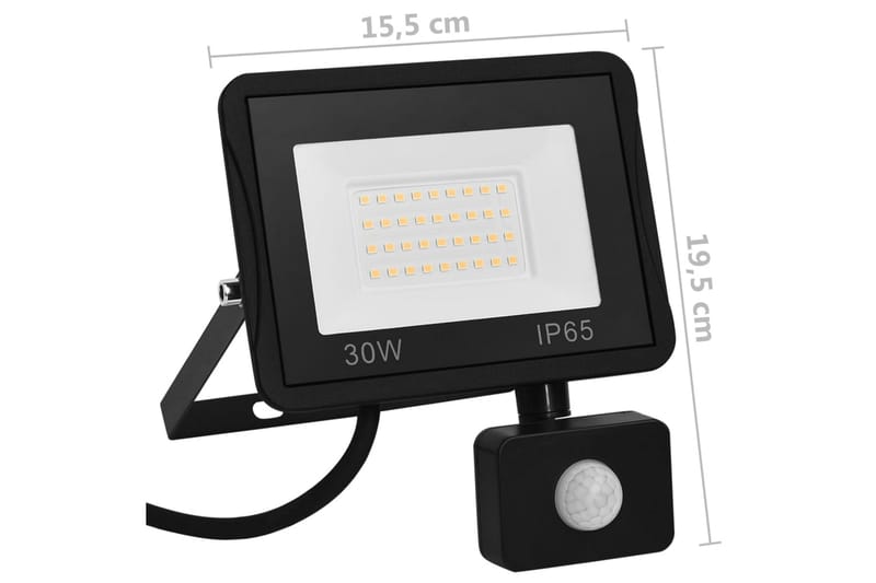 Strålkastare med sensor 30 W LED kallvit - be Basic - Belysning & el - Utomhusbelysning