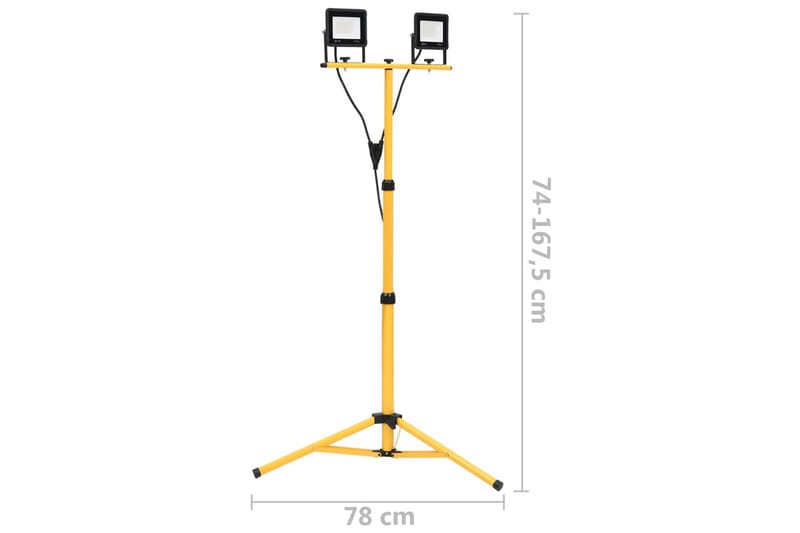 Strålkastare med stativ 2x20 W LED varmvit - be Basic - Belysning & el - Utomhusbelysning