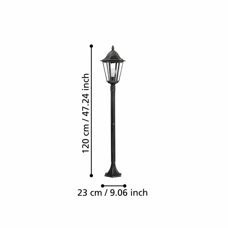 Trädgårdslykta Navedo - Svart/Silverpatina, 1200 mm - Belysning & el - Utomhusbelysning - Stolplykta