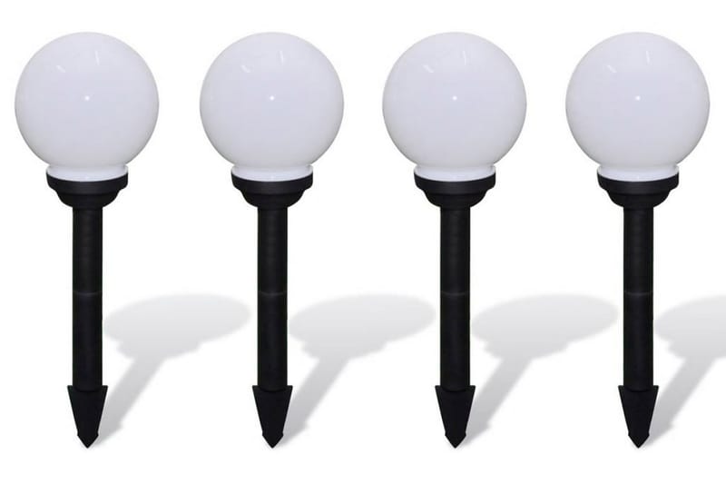 Utelampa LED solpanel 15 cm 4 st med markspikar - Vit - LED-belysning utomhus - Utomhusbelysning - Pollare