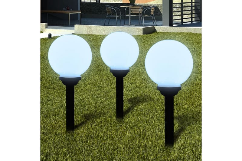 Utelampa LED solpanel 20cm 3-pack - Vit - LED-belysning utomhus - Utomhusbelysning - Pollare