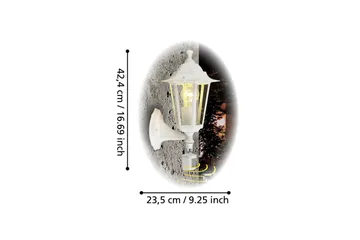 Vägglampa Eglo Laterna 5 Solcell med Sensor - Vit - Belysning & el - Utomhusbelysning - Stolplykta