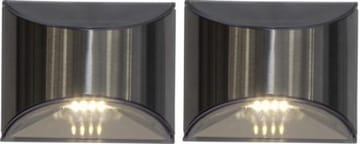 Wally 2 pack Solcellsvägglykta 10 cm - silver - Belysning & el - Utomhusbelysning - Solcellslampa & solcellsbelysning