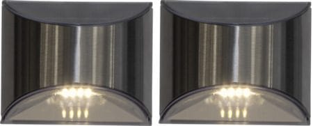 Wally 2 pack Solcellsvägglykta 10 cm - silver - Belysning & el - Utomhusbelysning - Solcellslampa & solcellsbelysning
