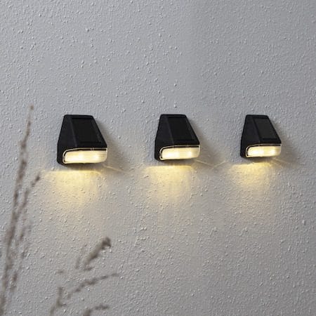 Wally Mini 3 pack Solcellsvägglykta 7 cm - svart - Belysning & el - Utomhusbelysning - Solcellslampa & solcellsbelysning