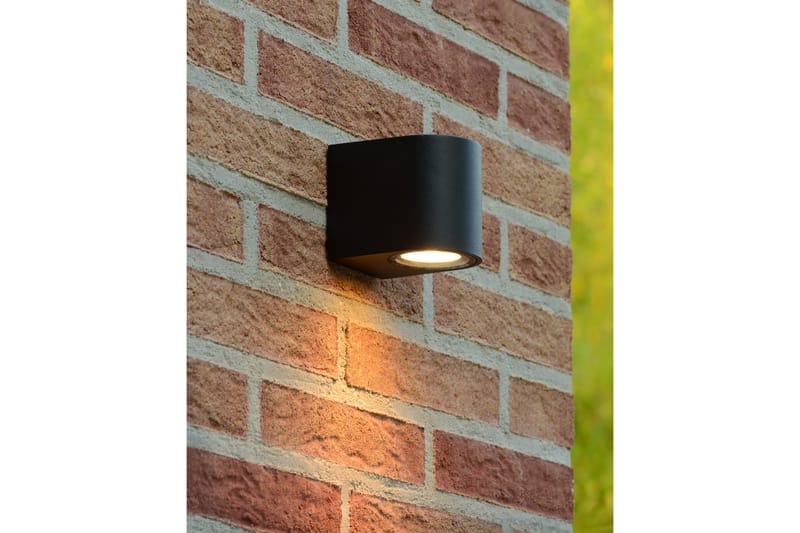 Zora Fasadbelysning LED 7x8 cm Rund Svart - Lucide - Fasadbelysning & vägglykta - Entrébelysning - Utomhusbelysning