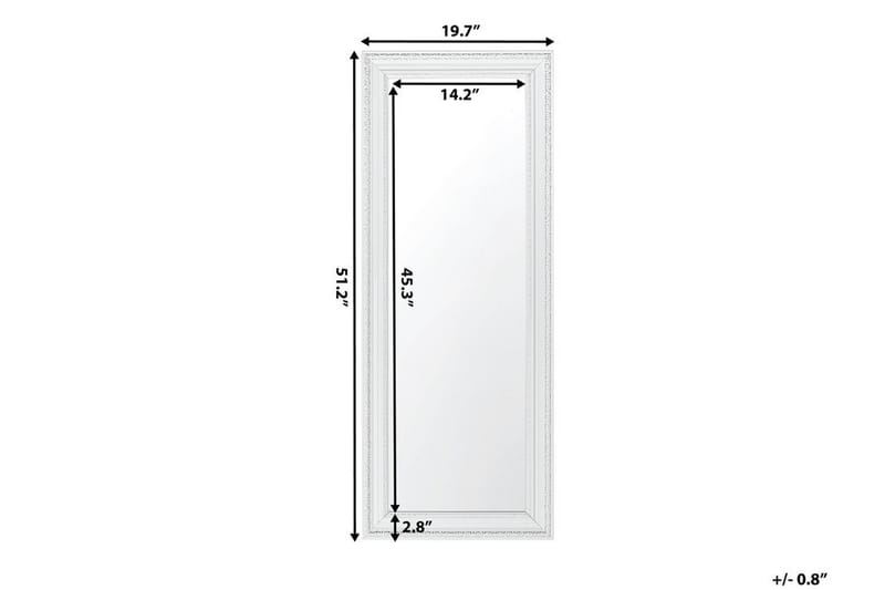 Vertou Spegel 50 cm - Vit - Väggspegel - Hallspegel - Helkroppsspegel