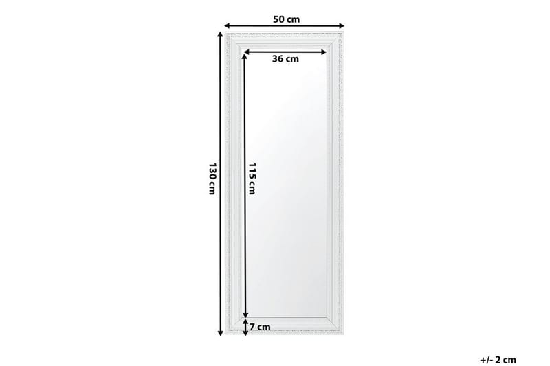 Vertou Spegel 50 cm - Vit - Väggspegel - Hallspegel - Helkroppsspegel