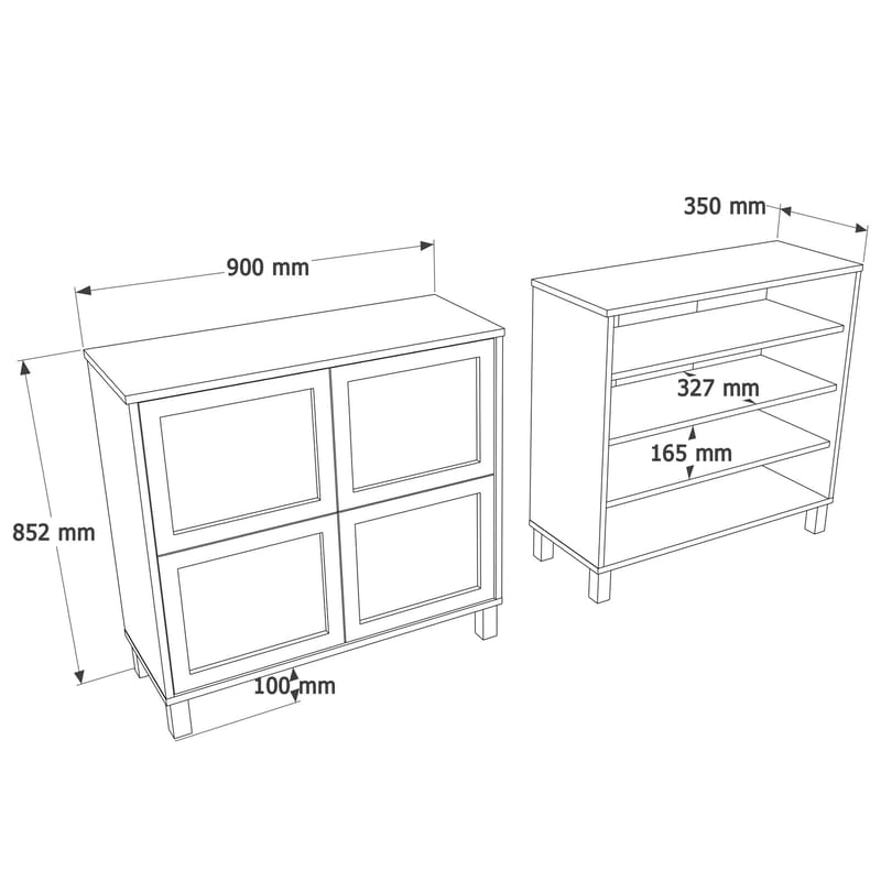 Dune Skoskåp 90x85,2x35 cm - Ek - Förvaring - Hallförvaring