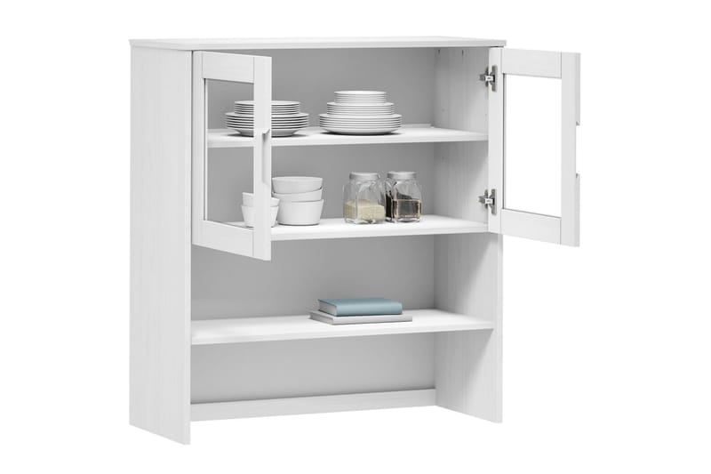 beBasic Överdel till högskåp vit 90x35x100 cm massiv furu - White - Byrå