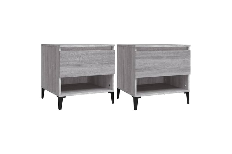 beBasic Sidobord 2 st grå sonoma 50x46x50 cm konstruerat trä - Grey - Sideboard & skänk