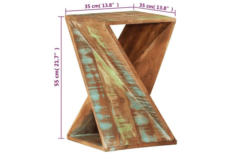 beBasic Sidobord 35x35x55 cm massivt återvunnet trä - Flerfärgsdesign - Förvaring - Förvaringsmöbler - Sideboard & skänk
