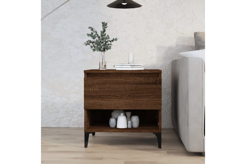 beBasic Sidobord brun ek 50x46x50 cm konstruerat trä - Brown - Sideboard & skänk